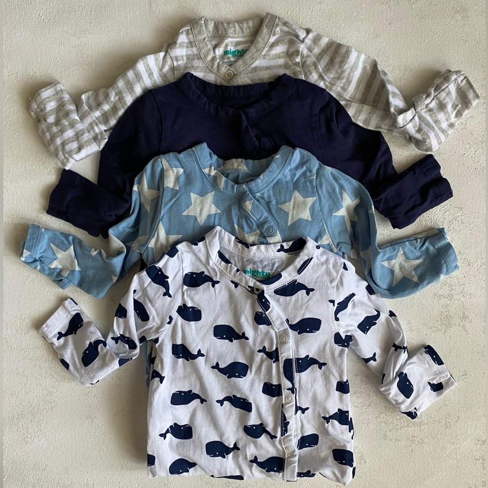 NWOT Mighty Goods Baby Footed Pajama 4 pack Size 0-3 month
